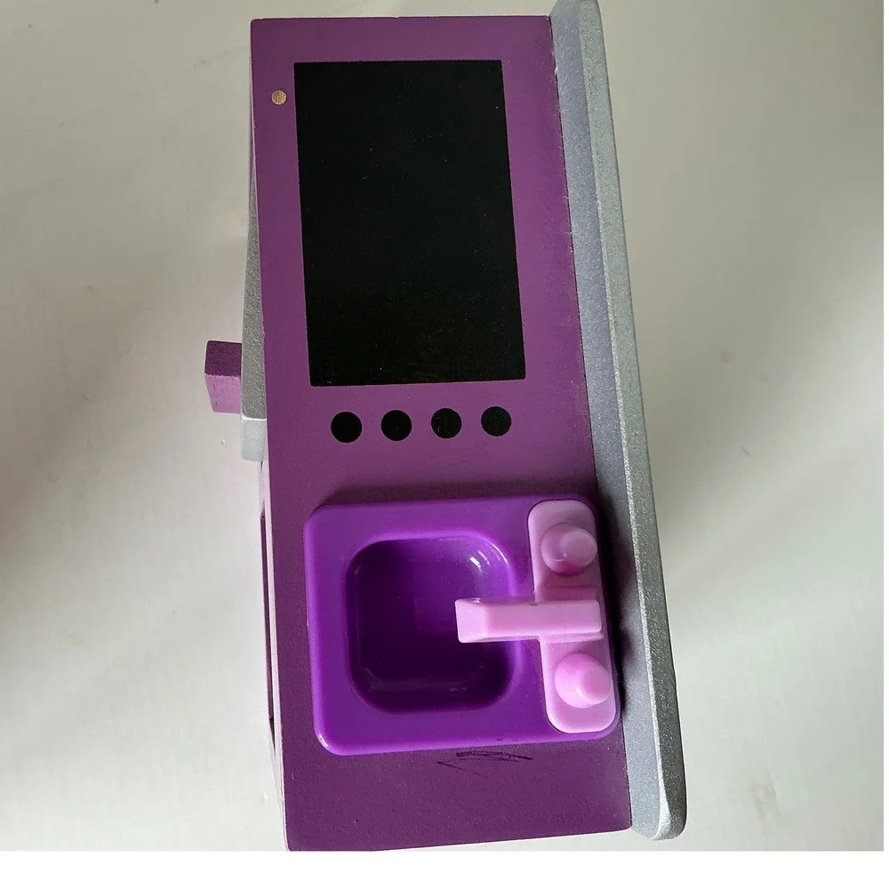 Wooden‎ Dollhouse Kitchen Toy Sink Stove Purple Silver Small Accessory